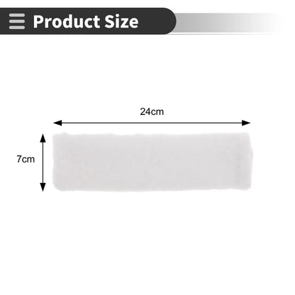 Set of 2 White Seat Belt Cover Pads for Universal Fit (24cm)