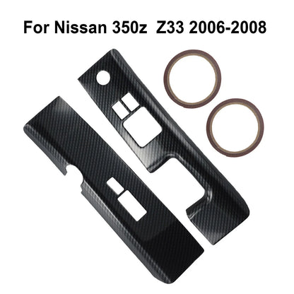 Carbon Fiber Car Interior Glass Switch Covers ABS for Nissan 350Z (2006–2008)