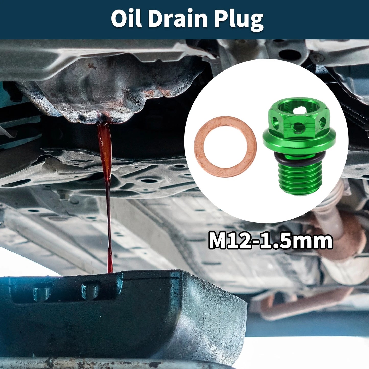 M12x1.5 Magnetic Oil Drain Plug for Universal Applications
