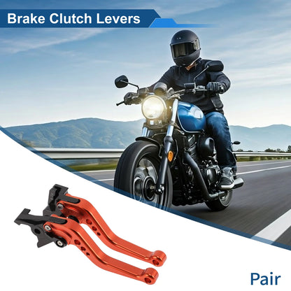 Short Brake Clutch Levers for Kawasaki Ninja 650R/ER-6F/EX650 (2017–2022) Orange