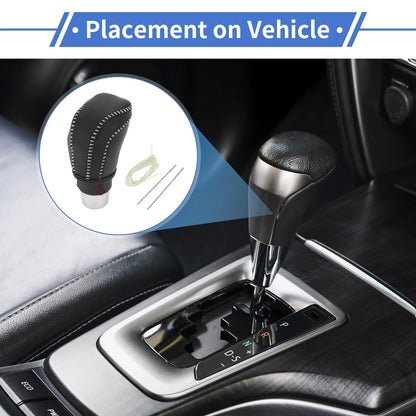 Gear Shift Knob Cover for Toyota Camry (2018–2023) Black Beige Faux Leather