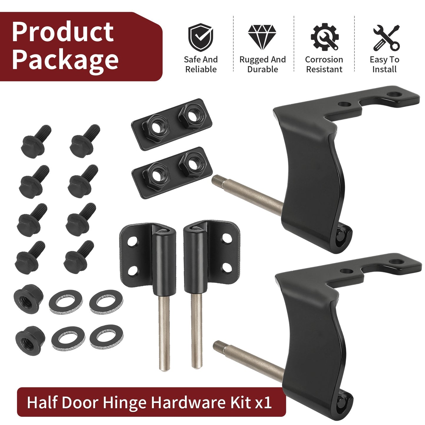 Half Door Hinge Hardware for Polaris Ranger Crew XP 1000 (2019–2025)