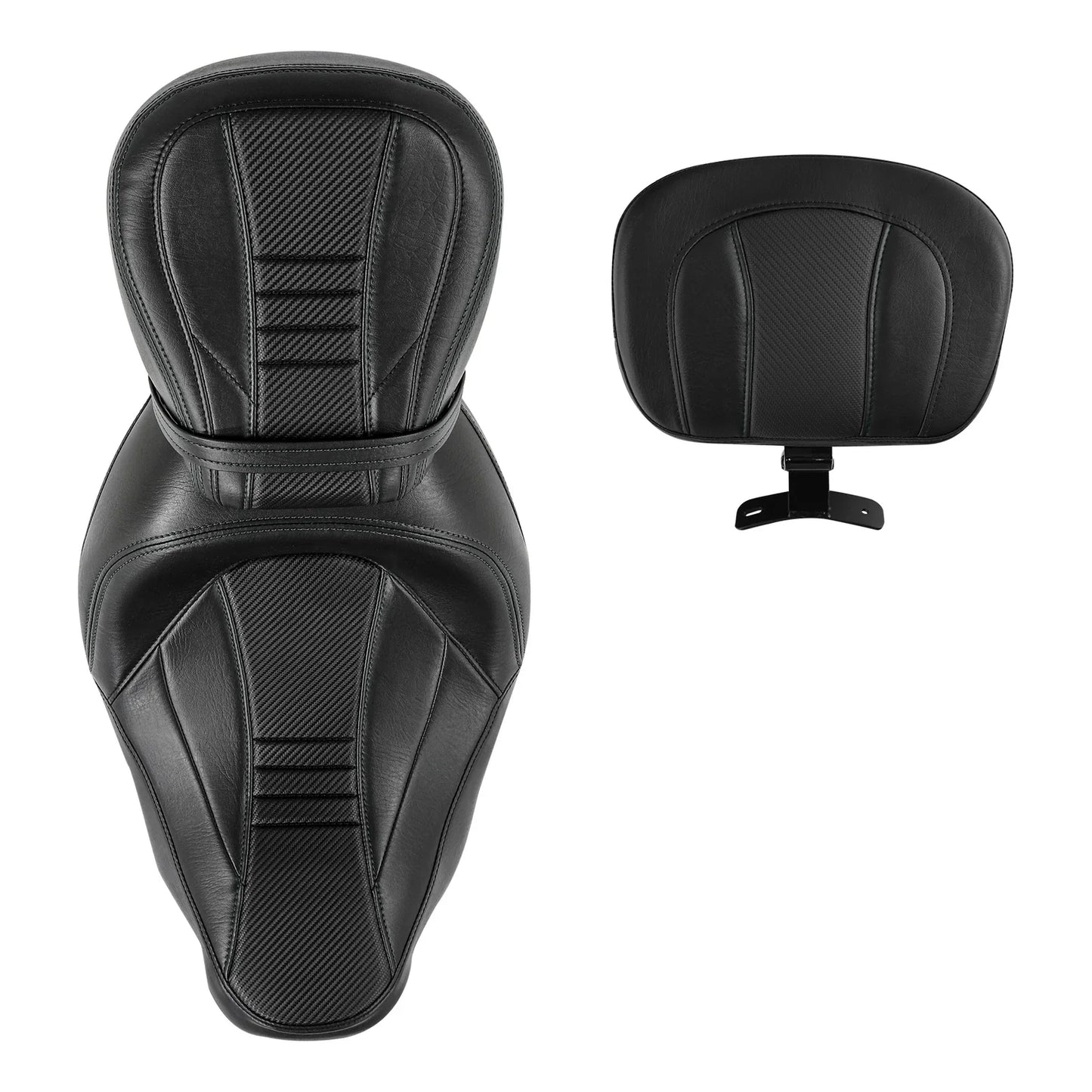 Black Driver Passenger Seats & Rider Pad for Harley Street Road Glide (09-23)