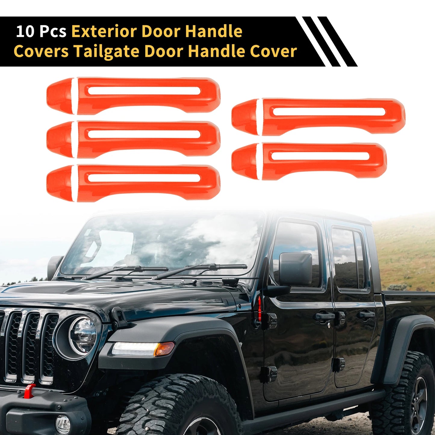 Set of 1 Door Tailgate Handle Cover for Jeep Gladiator JT (2020–2021) Orange