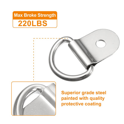 12pcs D Ring Tie Down Anchor 3mm for Cars Trucks RV Boats (Silver Tone)