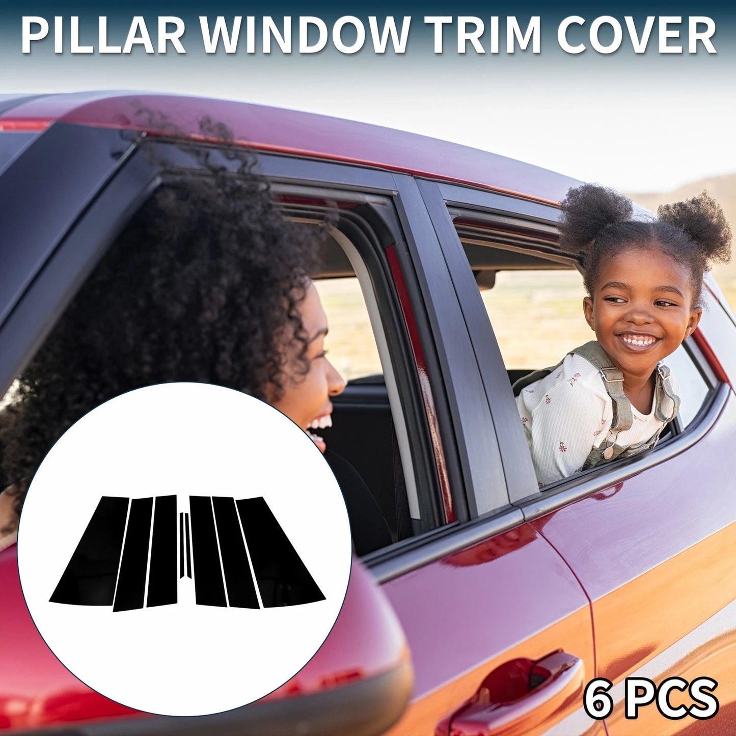 8 Pcs Door Pillar Window Trim for Honda Odyssey (2018–2023) Black