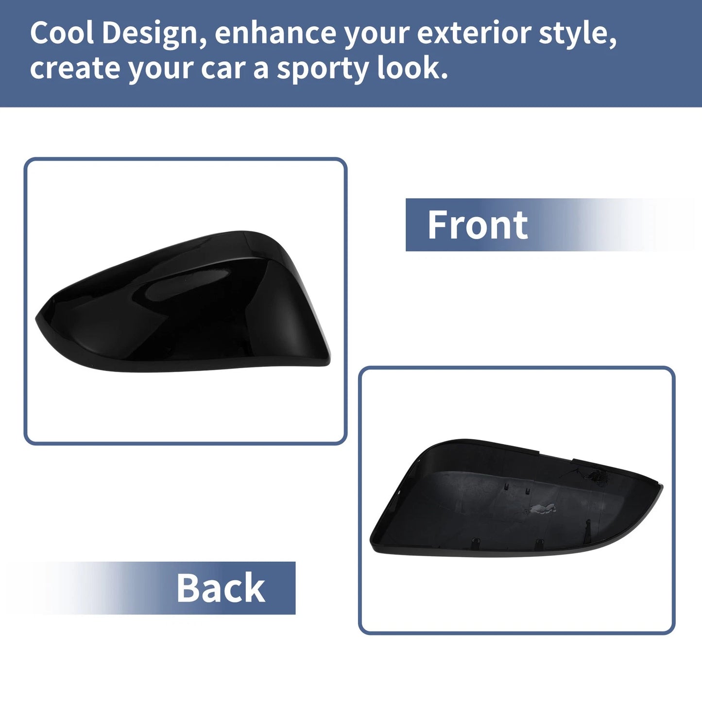 Right Side Mirror Cover Cap Replacement Gloss Black for Toyota 4Runner (2010–2023)