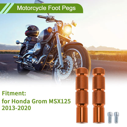 Motorcycle Foot Pegs for Honda Grom MSX125 Aluminum Alloy Orange (2013-2023)