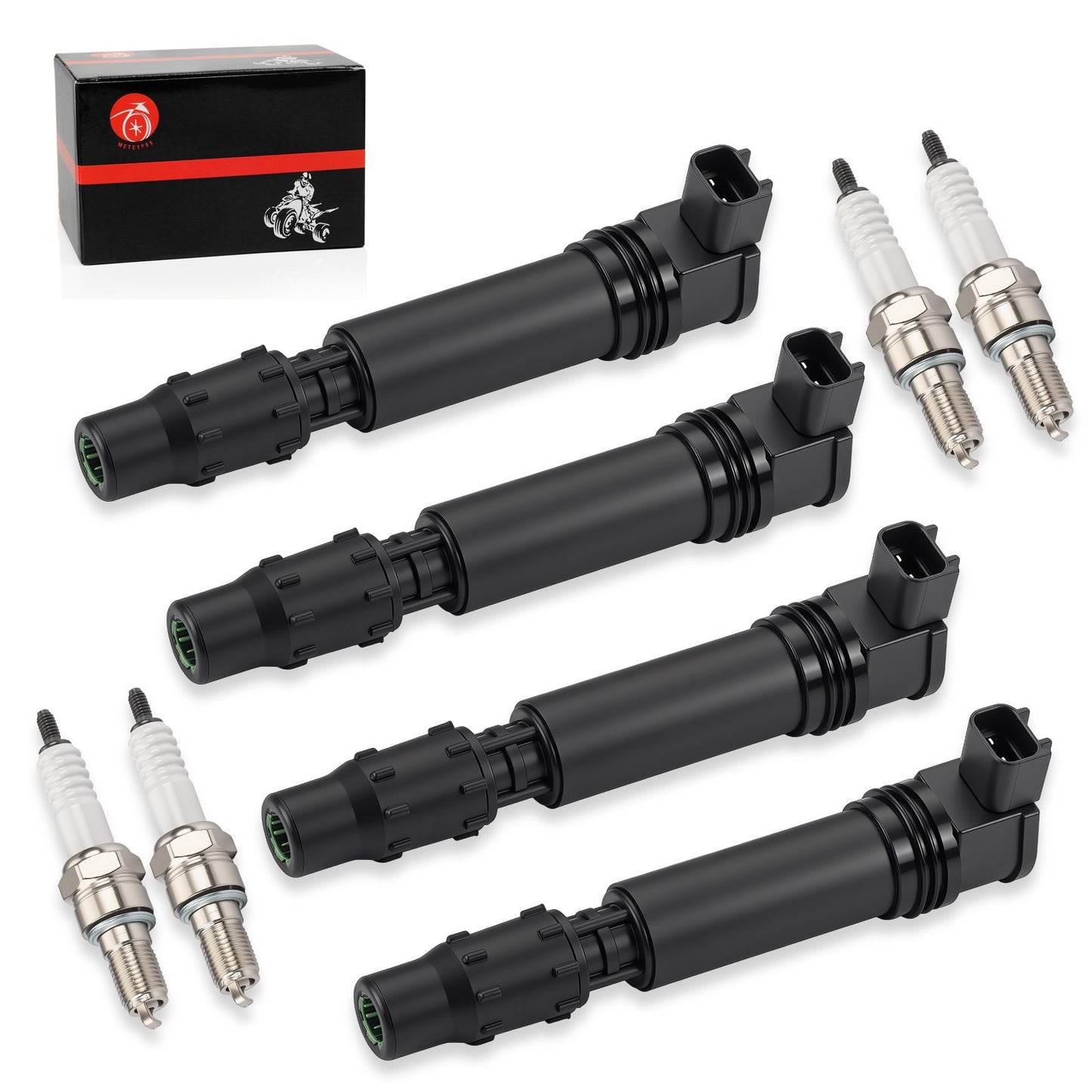 Set of 4 Ignition Coils & Iridium Spark Plugs for Honda CBR1000RR (2004–2007)