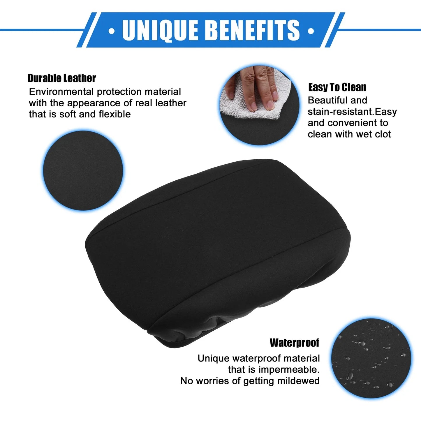 Armrest Protector Cover Pad for Chevy Cruze 2017-2019 Neoprene Black