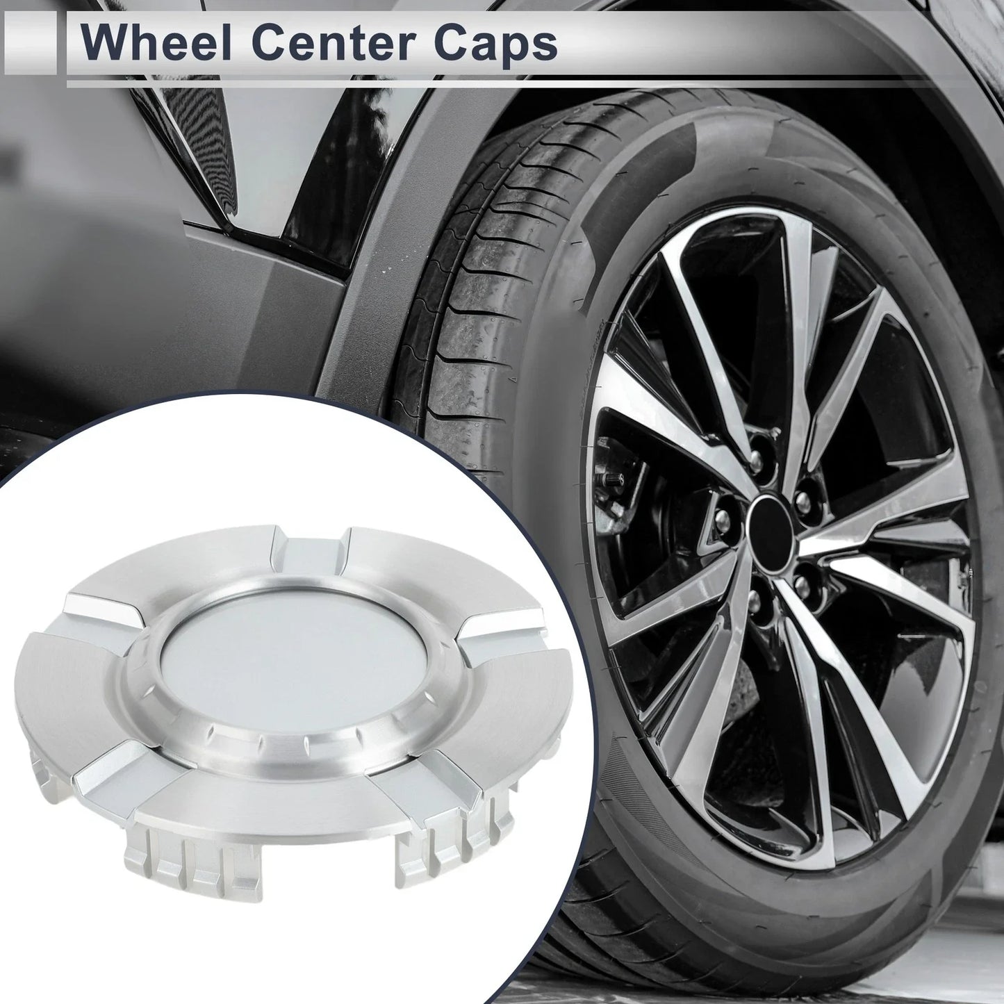 Wheel Center Caps for Chevrolet Silverado 1500 (2007-2013) Silver Plastic