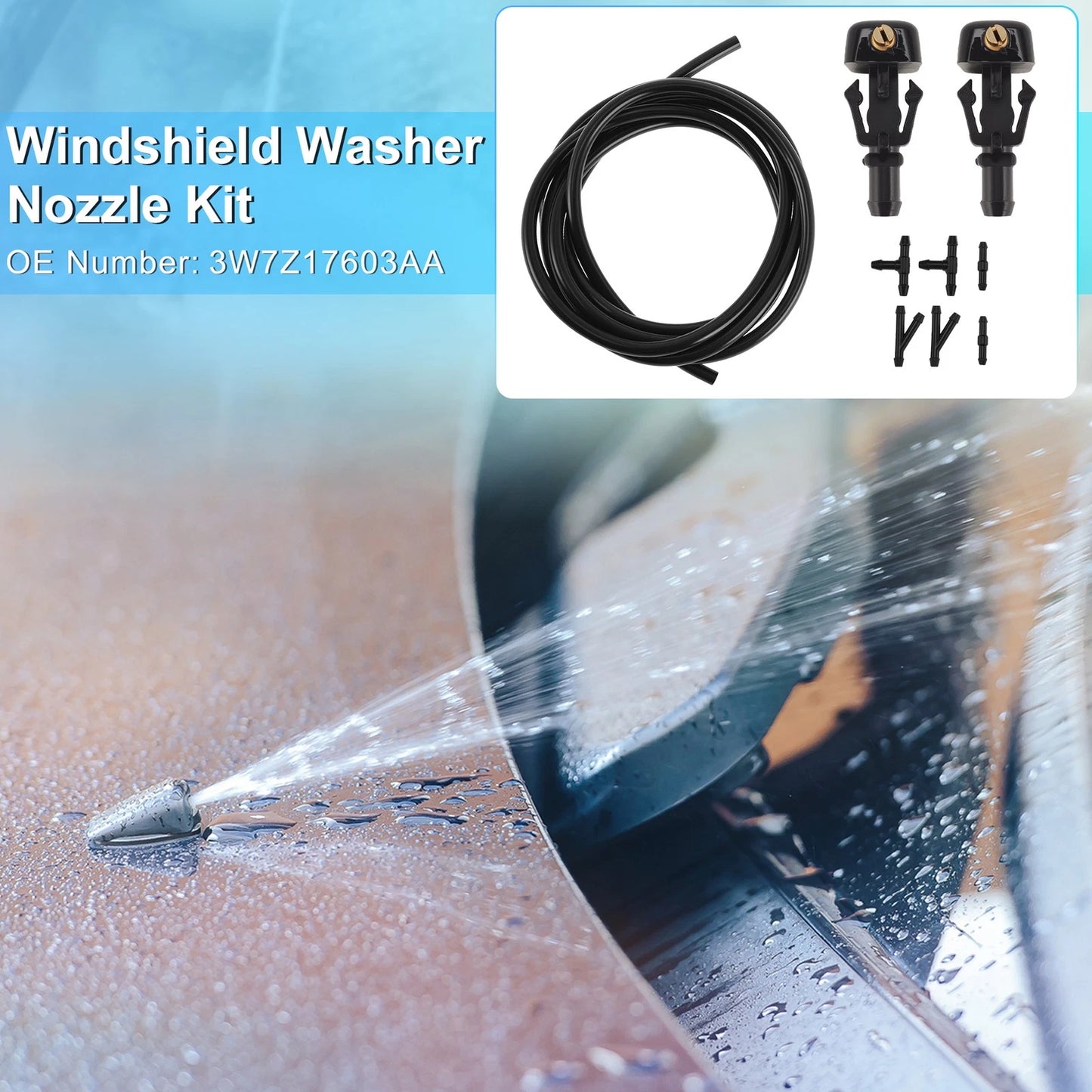 Windshield Washer Nozzle Kit for Ford F150 (2004–2013) 3W7Z17603AA