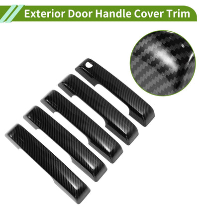 Set of 1 Exterior Door Handle Cover Trim for Ford Bronco (2021–2025) Carbon Fiber Black