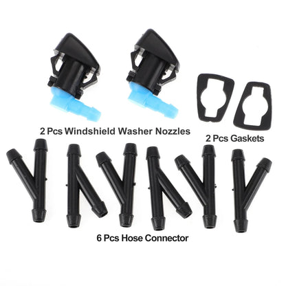Windshield Washer Nozzle & 6 x Hose Connectors for Dodge (2011-2023)
