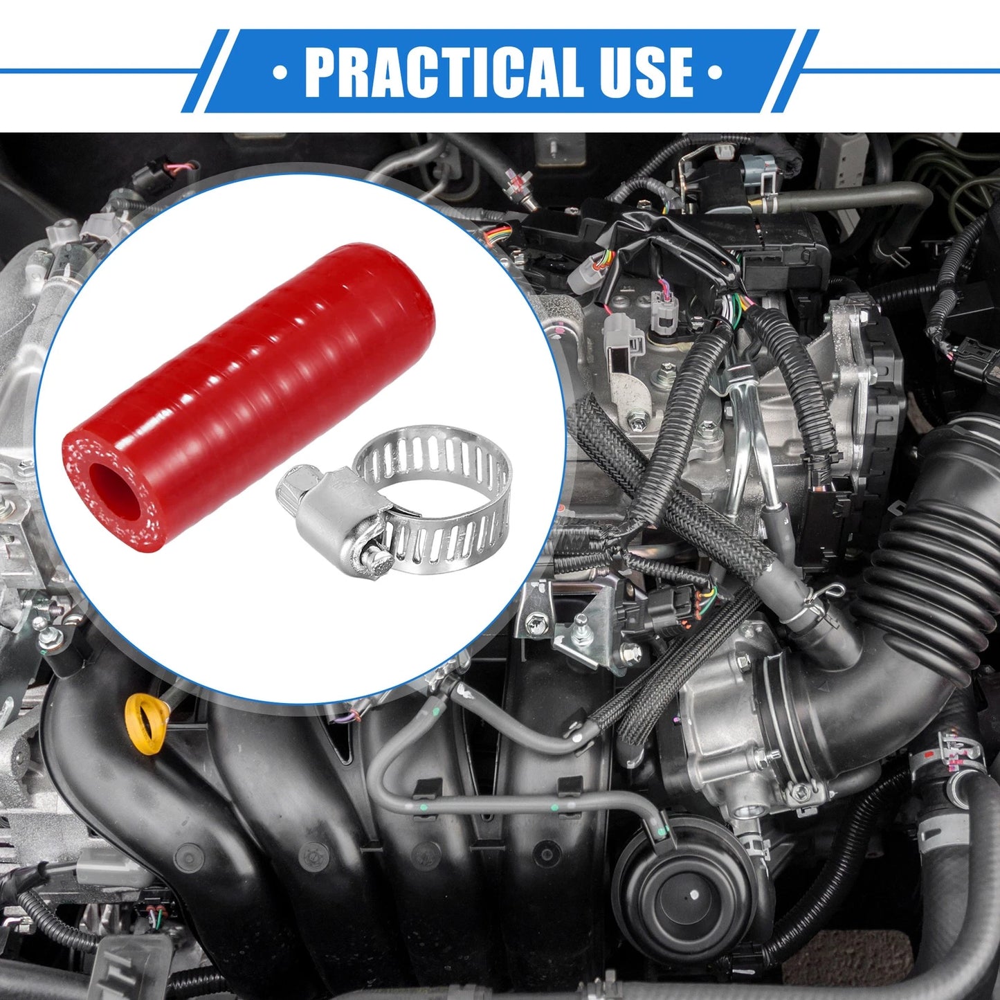 Reinforced Silicone Coolant Cap Kit for Turbo Bypass Valve (0.31" ID)