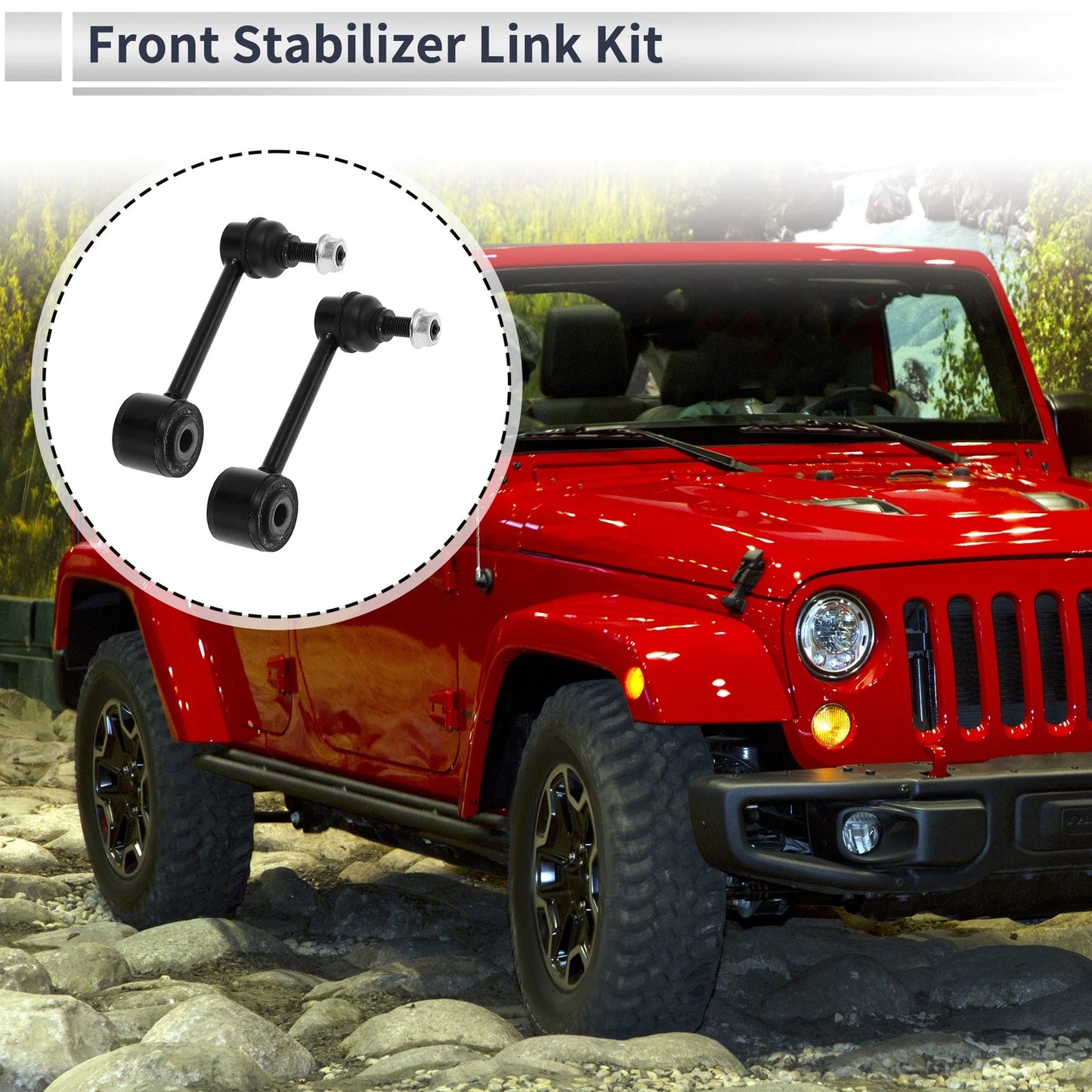 Set of 2 Front Stabilizer Bar Links for Jeep Wrangler (2007–2017) No. 52059975AB/K750453