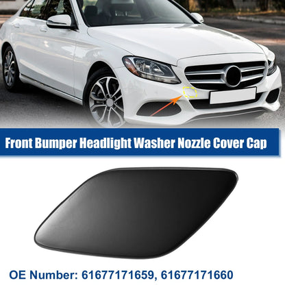 Front Left Bumper Headlight Washer Nozzle Cover Cap for BMW 328i Black