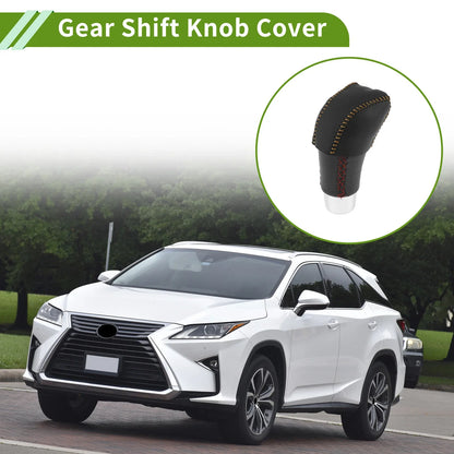 Car Gear Shift Knob Cover for Lexus RX350 2023-2024 Black Brown Faux Leather