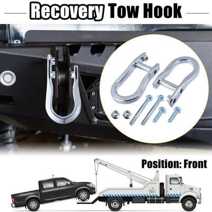 Front Recovery Tow Hook Kit for Chevy Silverado & GMC Sierra 1500 (2014-2023)