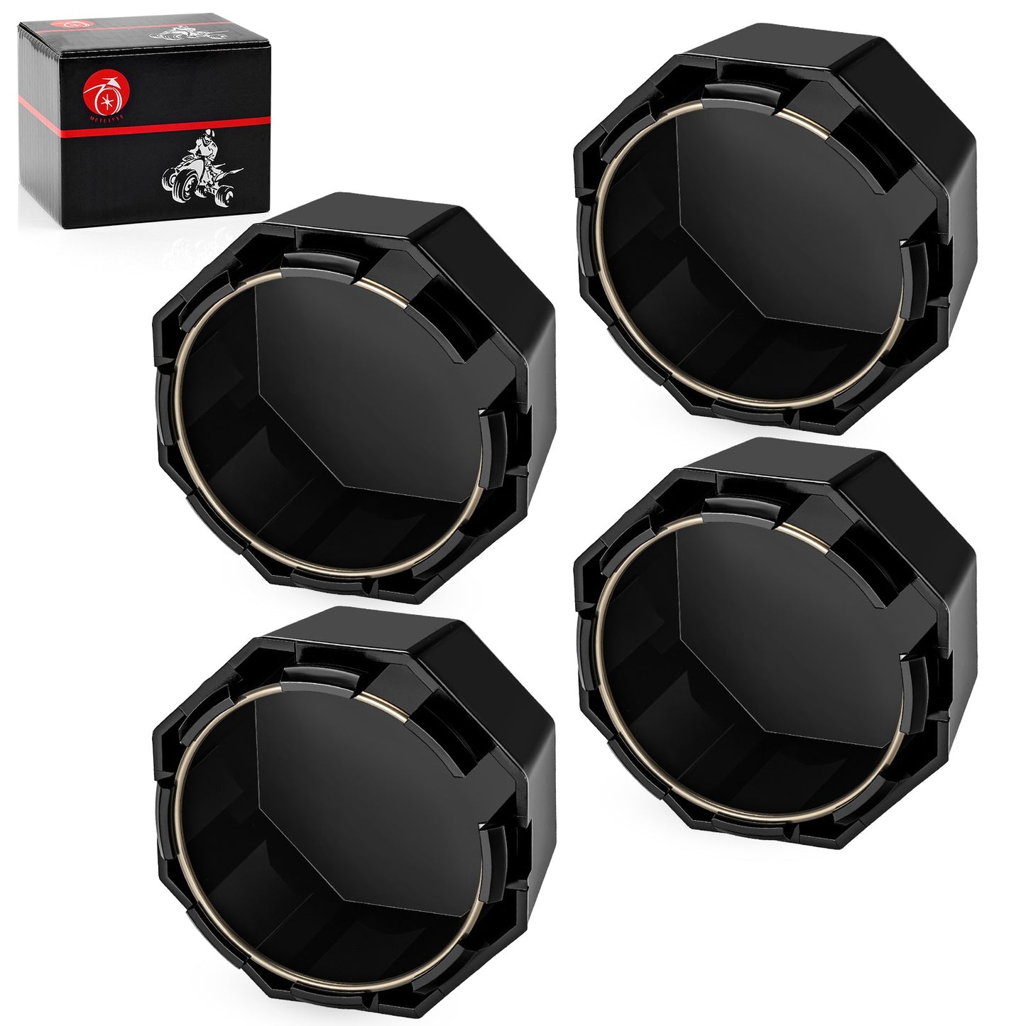 Set of 4 Matte Black Hub Cap Covers for Polaris Sportsman 570 (2015–2025)
