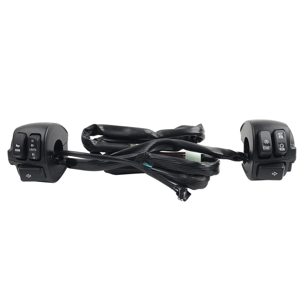 Handlebar Control Switches & Wiring Harness for Harley Softail, Dyna, Sportster