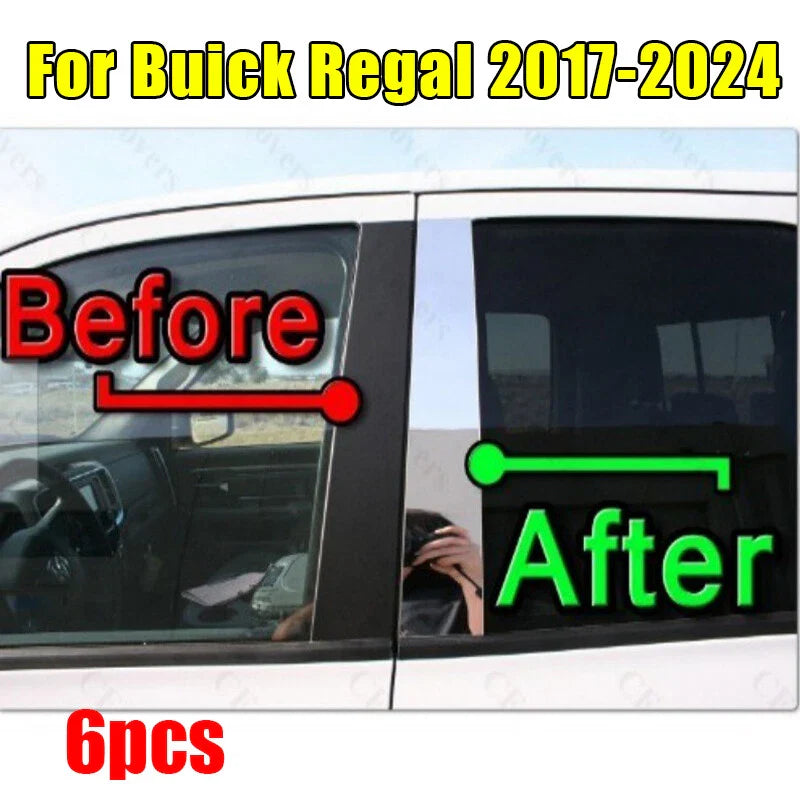 Chrome Pillar Trim / 6PCS/Set / Door Cover Mirrored Post for Buick Regal (2017–2024)
