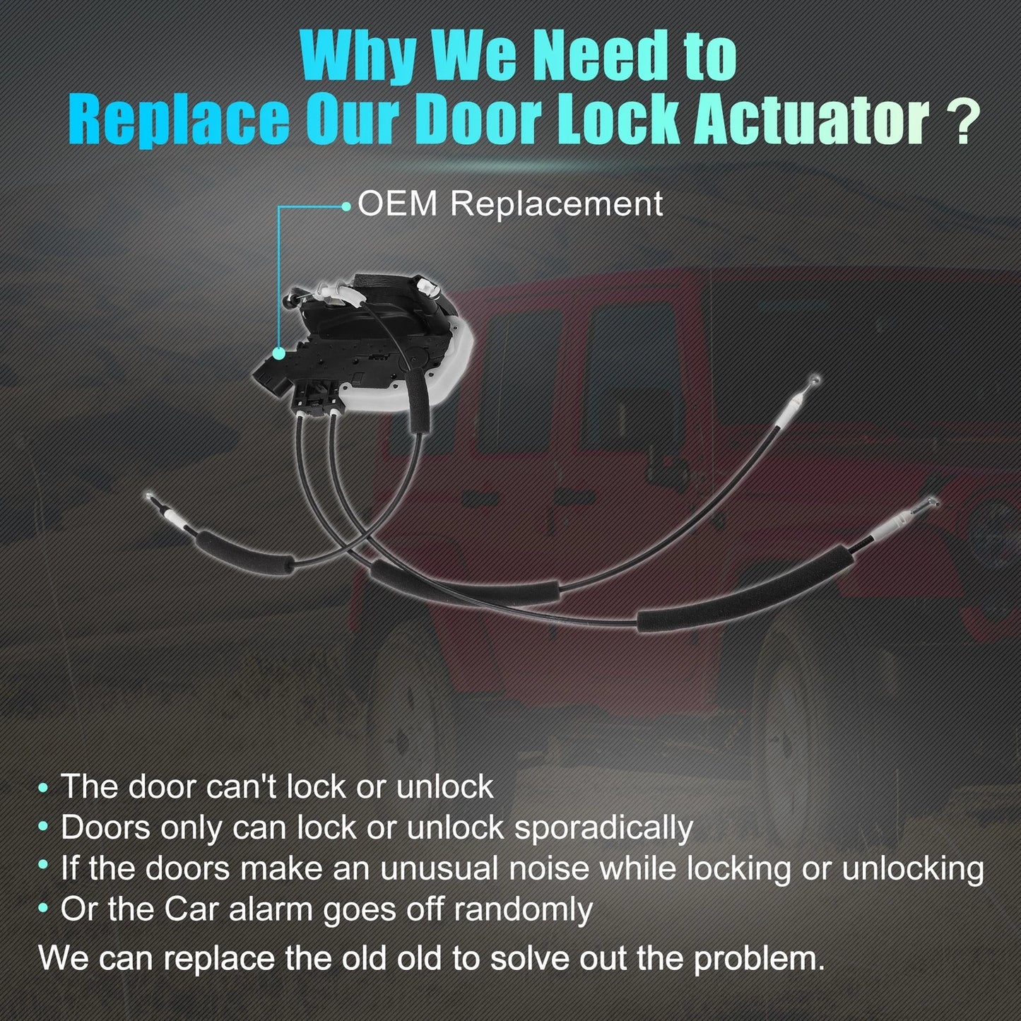 Front Right Door Latch Actuator Motor with Cable for Nissan Sentra (2013–2019)