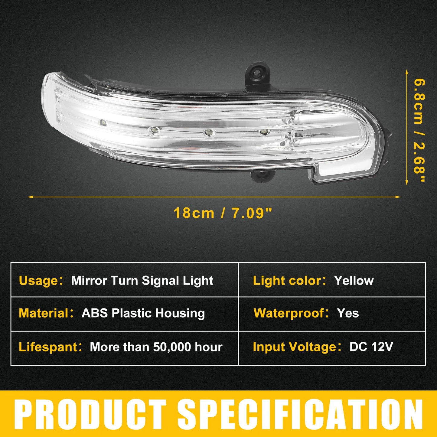 Right Rearview Mirror LED Turn Signal Light No.A2038201621 for Mercedes-Benz