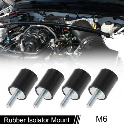 Set of 4 M6 Rubber Metal Vibration Isolator Mounts for Shock Absorber