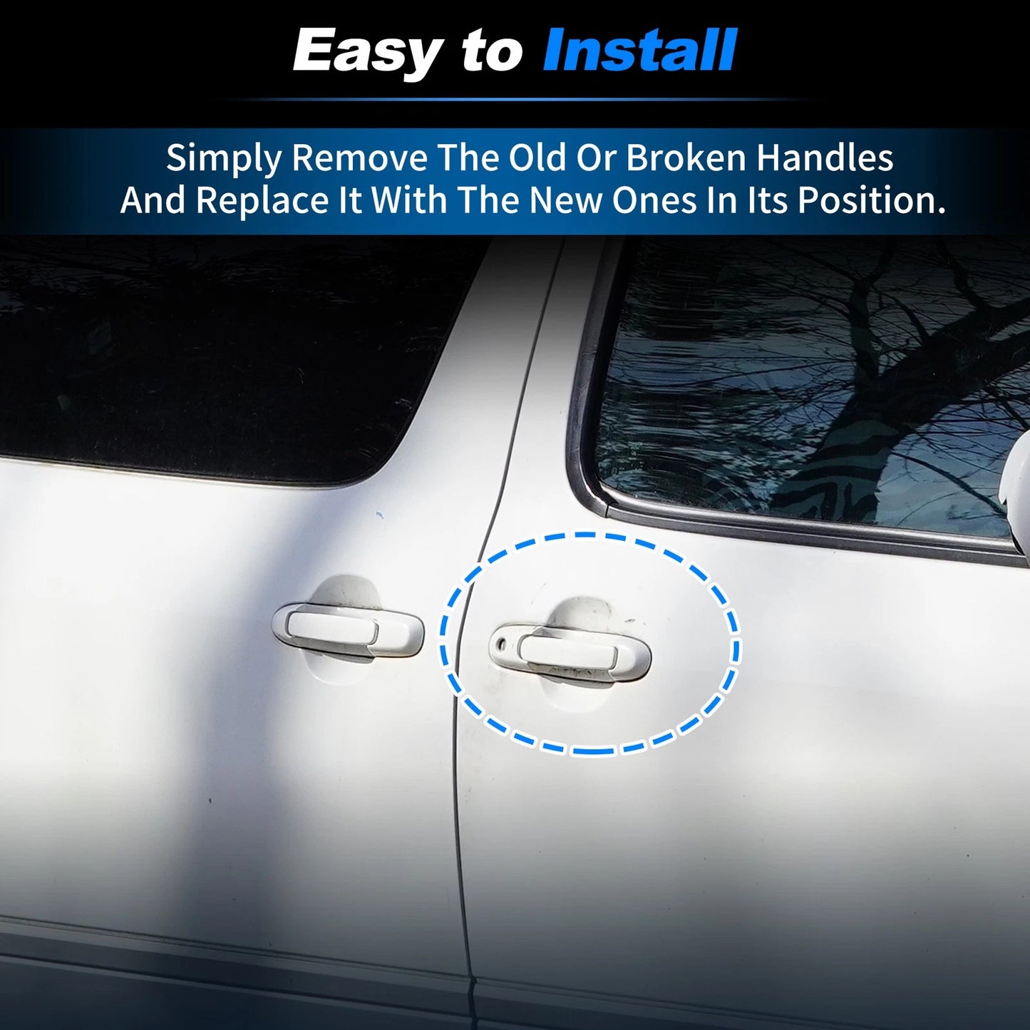 Exterior Door Handle No. 69220-08010-A0 for Toyota Sienna (1998–2003) Black 1 Pair