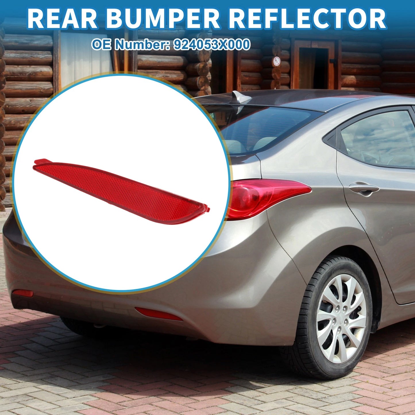 Rear Left Bumper Reflector for Hyundai Elantra (2011–2013) No. 924053X000 Red