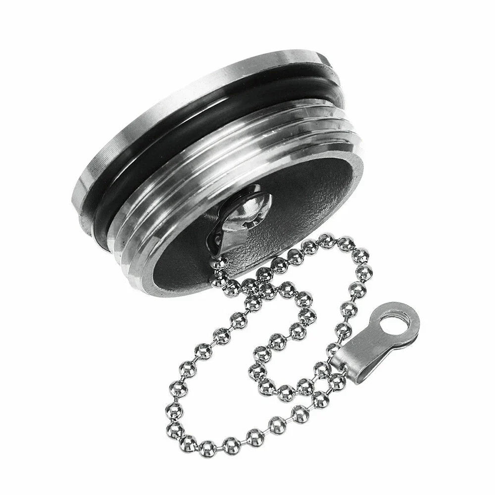 50mm Stainless Steel Gas Fuel Cap Cover with Chain for Boat Marine