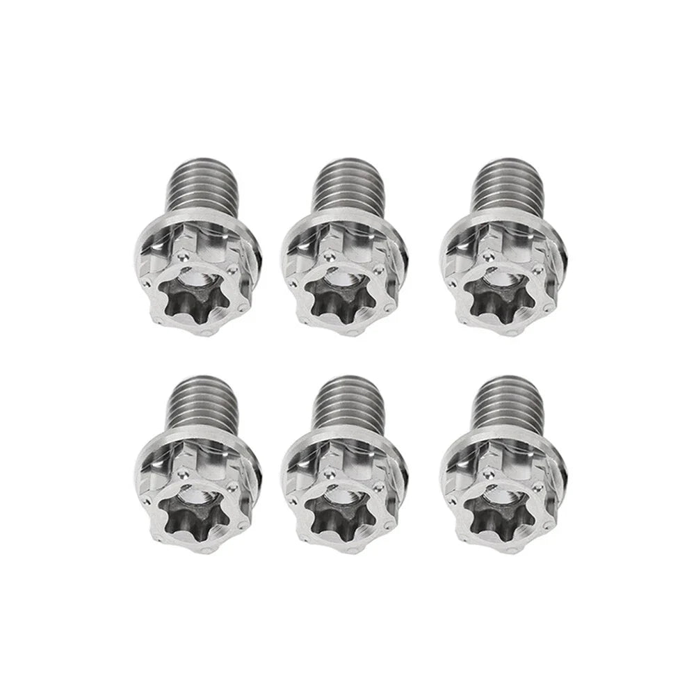 6 x M8x10mm Titanium Torx Head Flange Screws for Motorcycle Bike