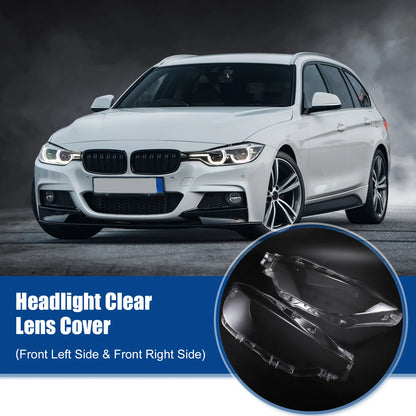 Pair Headlight Clear Lens Cover for BMW 3 Series F30 (2016–2018) No. 63117419630