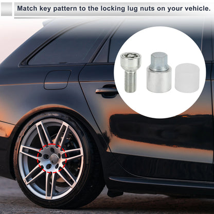 Type S Wheel Lock Lugnut Set with Bolt Kit & Nut Removal Key for Audi A4L A5 (2013–2020)