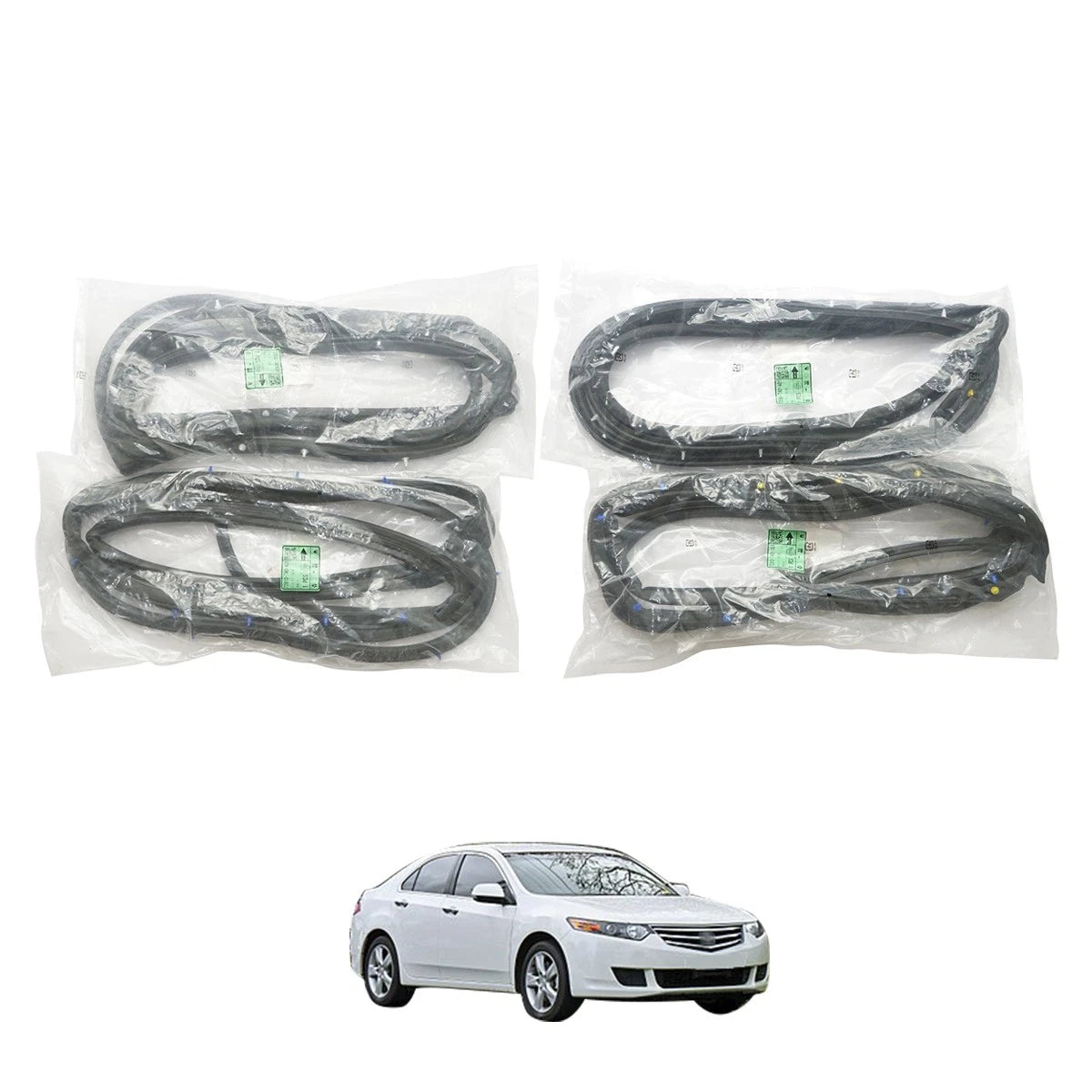 Set of 4 Weatherstrip Seals for Honda Accord 4-Door Sedan (2007–2012)