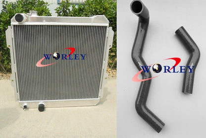Aluminum Radiator + Silicone Hose for Toyota Hilux (1983–1989)