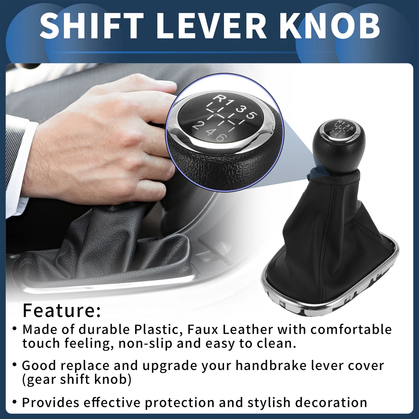 6 Speed Gear Shifter Knob with Cover for Chevrolet Cruze (2010–2015)
