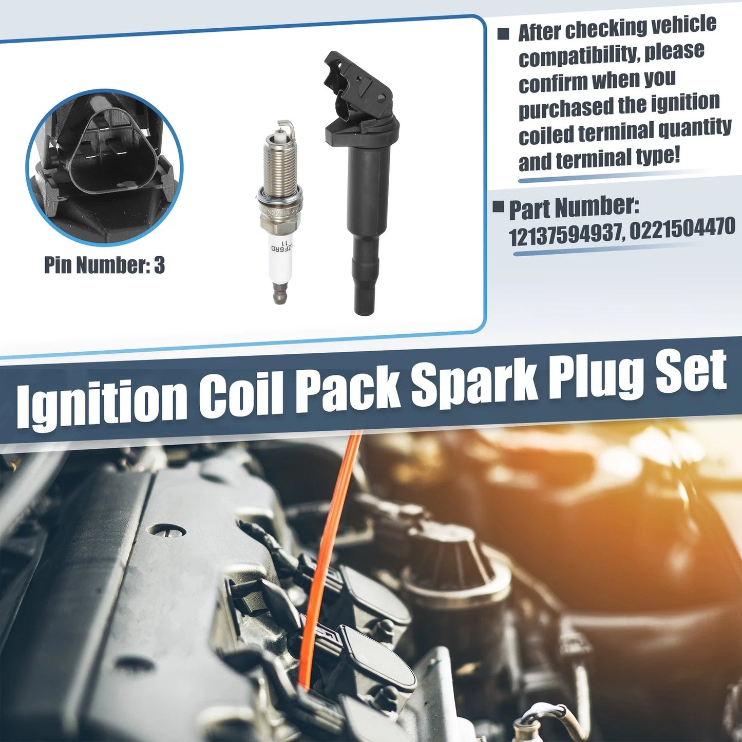 Ignition Coils and Spark Plugs Set for BMW 3.0L