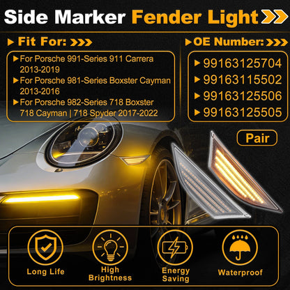 Side Marker Fender Light 99163125704 for Porsche 911 Carrera (2012–2019)