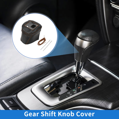 Gear Shift Knob Cover for Nissan Rogue (2021–2024) Black Carbon Fiber