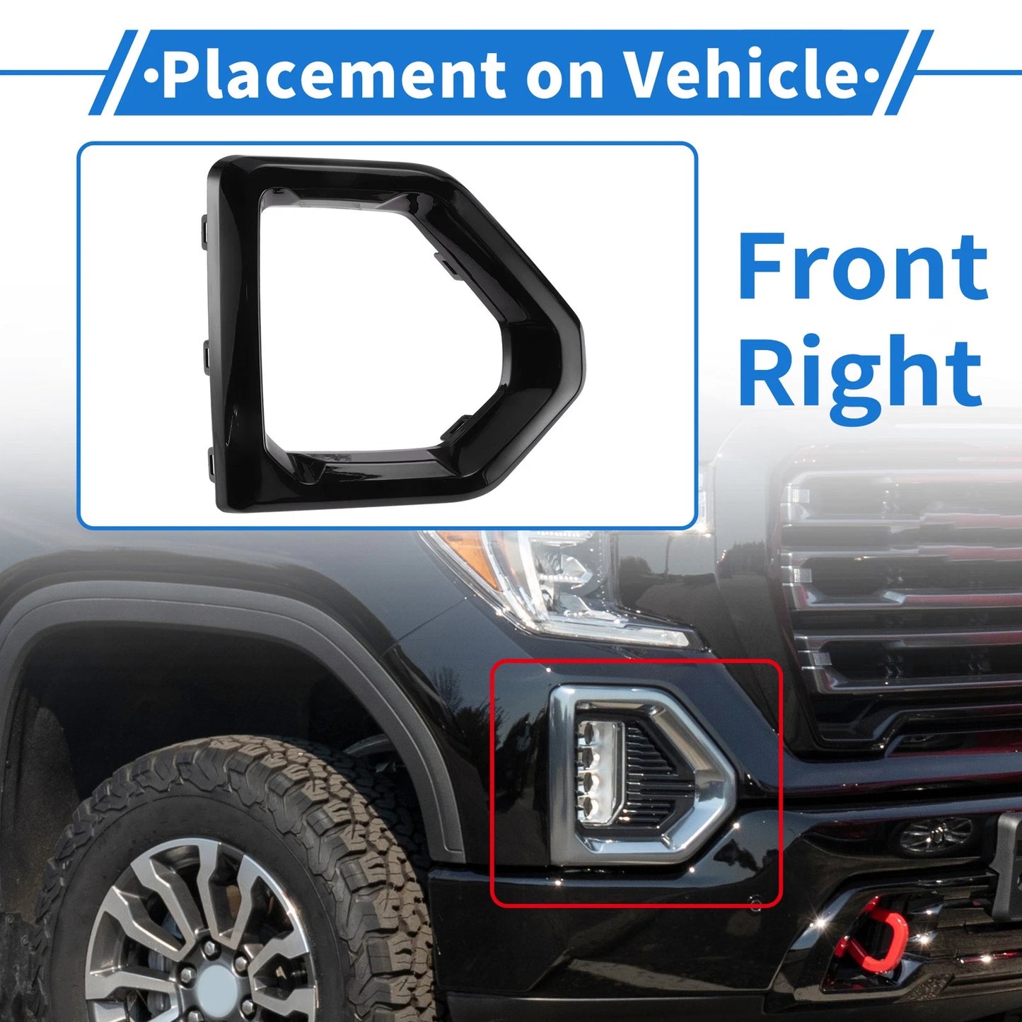Front Right Fog Light Grille 84176753 for GMC Sierra 1500 (2019–2023)