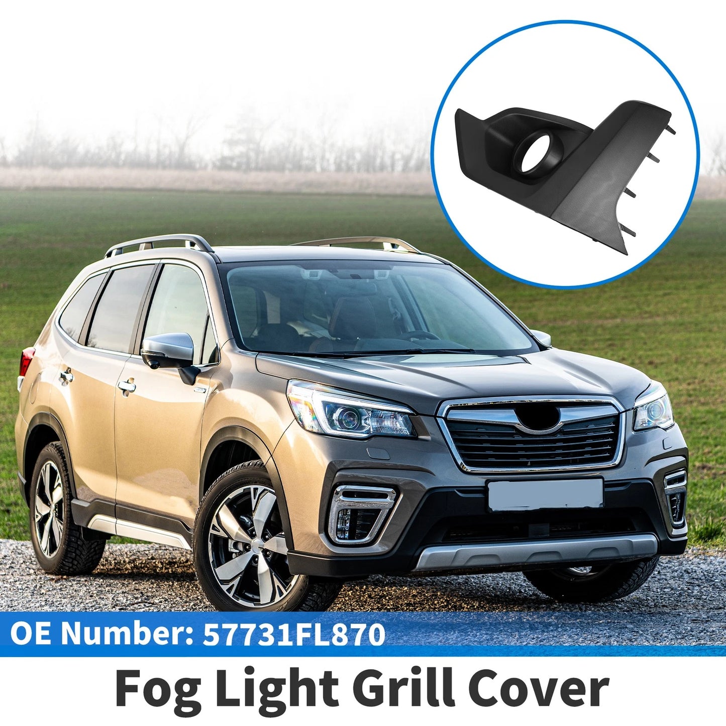 Front Left Fog Light Grill for Subaru Crosstrek (2021–2022) No. 57731FL870 ABS