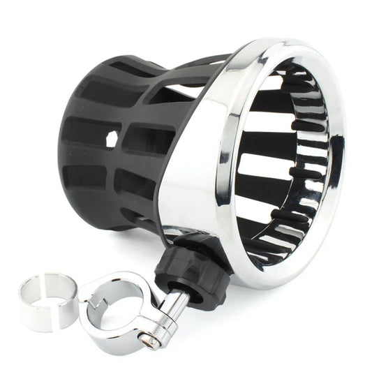 Chrome Motorcycle Drink Cup Holder for 7/8"-1" Bars (22mm-25mm)