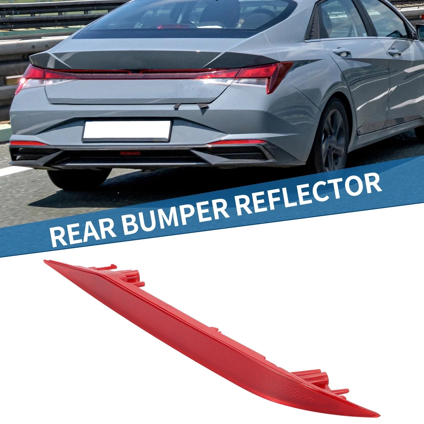Rear Right Bumper Reflector for Hyundai Elantra Sedan (2021-2023) Red