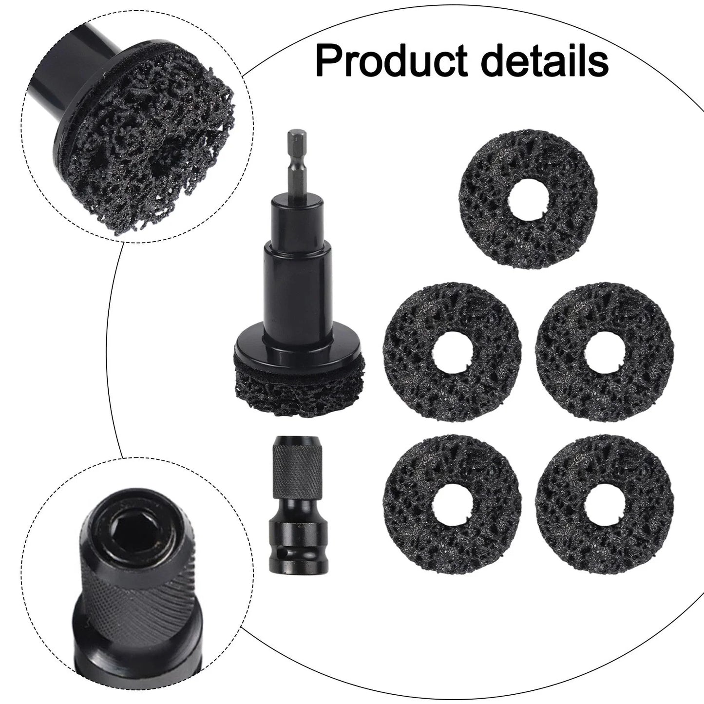 8PCS Automotive Tool Set for Rust Removal on Brake Discs and Hub Shafts
