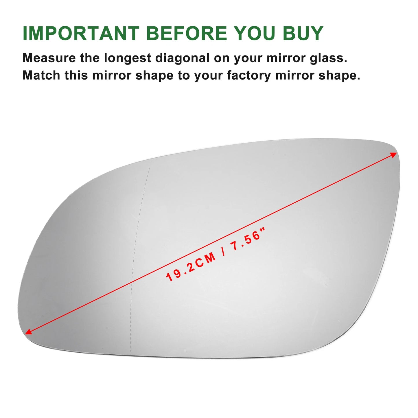 Heated Left Side Mirror Glass for Audi A8 (2002–2008)