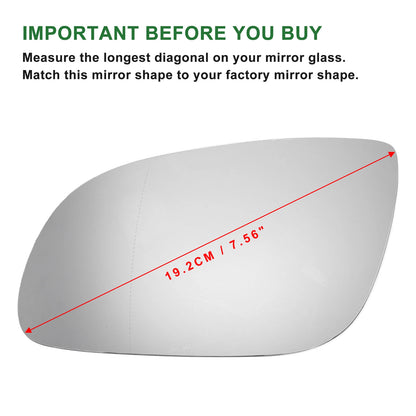Heated Left Side Mirror Glass for Audi A8 (2002–2008)