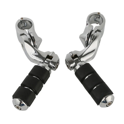 1 1/4" Highway Bar Short Angled Footpegs for Harley Electra Street Glide (2007-2023)