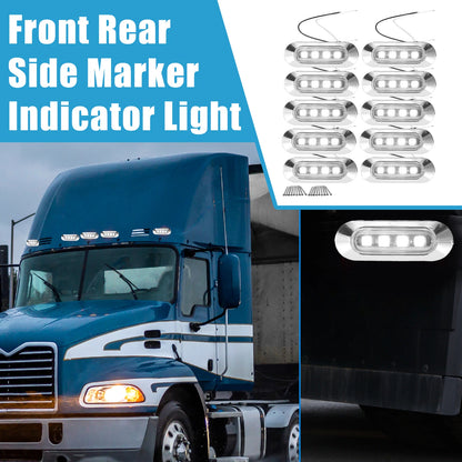 Set of 10 LED Front Rear Side Marker Lights for Truck Lorry Trailer